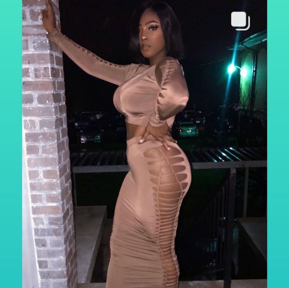 SOLD IN STORE Designer Two piece maxi skirt with fitted top